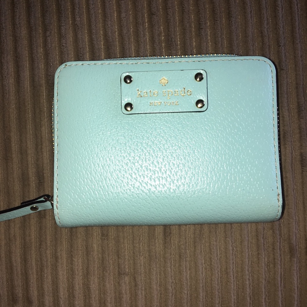 Kate Spade teal and tan wallet